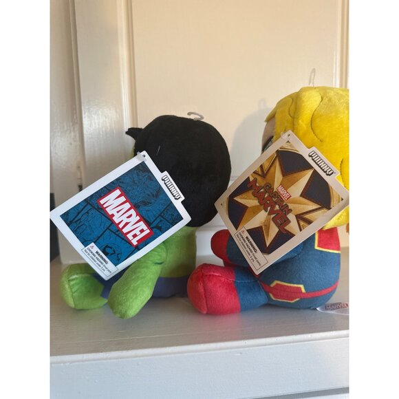 Marvel Kidrobot Hulk 7" & Captain Marvel 8" Plush Stuffed Collectible Figures - Picture 5 of 7